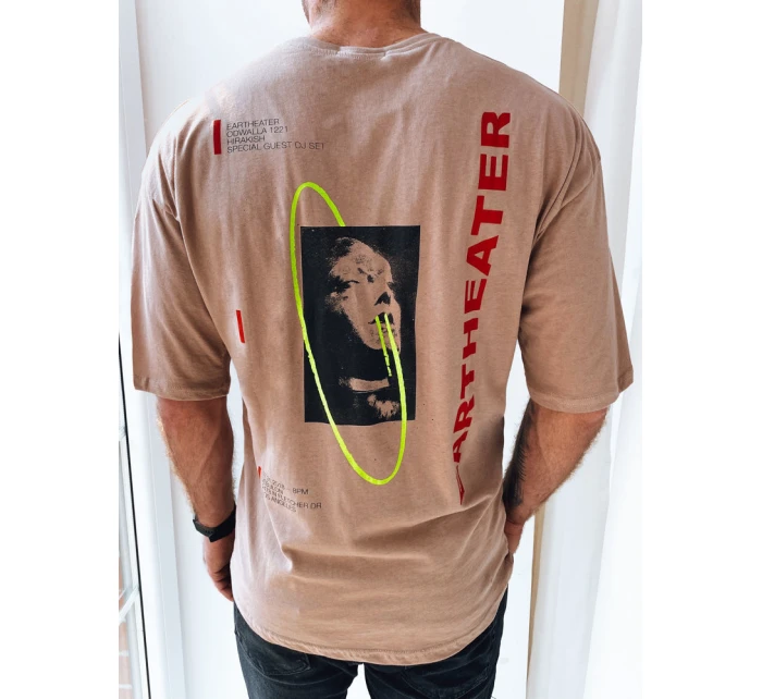 Pánske tričko s potlačou cappuccina FashionStreet RX5303