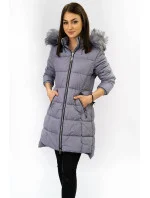 PIKOWANA DAMSKA KURTKA ZIMOWA Z KAPTUREM model 21242054 - Libland