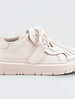 Béžové dámske športové topánky so zakrytým šnurovaním (RA2049)