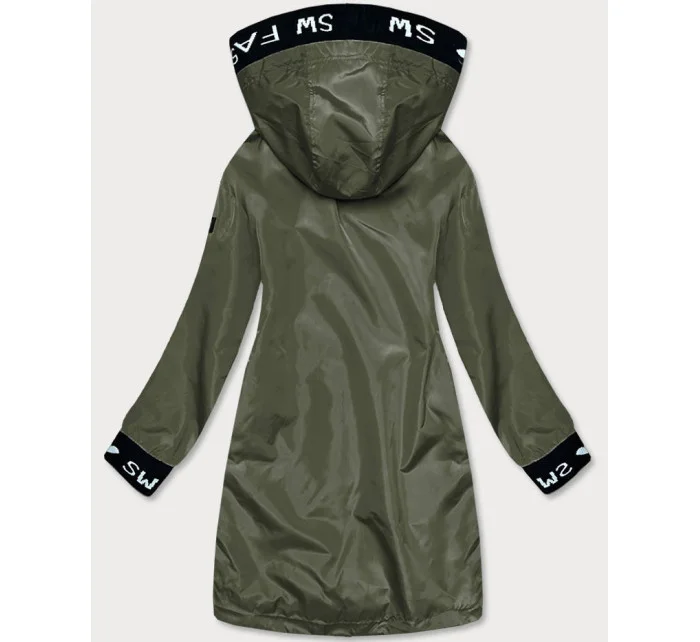 Tenká dámska bunda v khaki farbe s ozdobnou lemovkou (B8145-11) Tenká dámska bunda v khaki farbe s ozdobnou lemovkou (B8145-11)