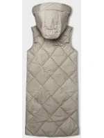 Svetlo béžová dlhá dámska oversize vesta (5M3165-62)