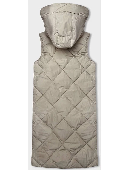 Světle béžová dlouhá dámská oversize vesta model 18934804 - J.STYLE