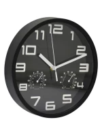 NÁSTENNÉ HODINY 25CM S TEPLOMEROM ČIERNE NÁSTENNÉ HODINY 25CM S TEPLOMEROM ČIERNE