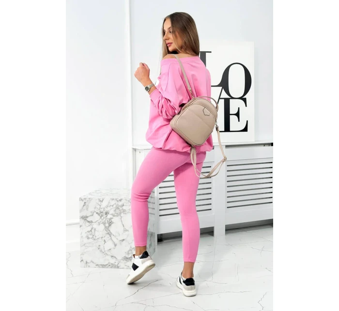 Bavlněná mikina + legíny růžový