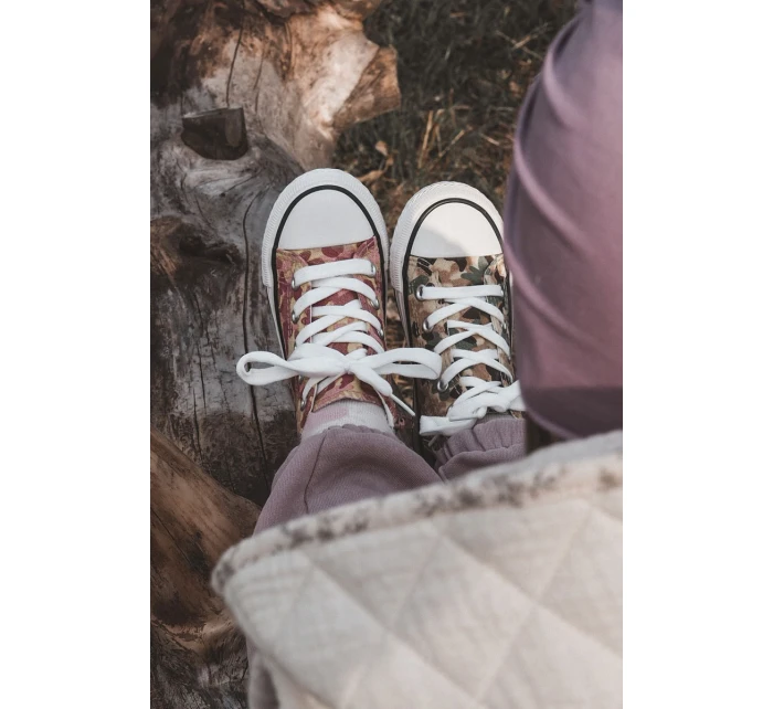 Dětské vysoké tenisky s zipem Béžová a zelená Filemon