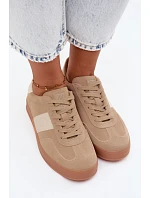 Dámské tenisky z umělé semišové kůže Big Star model 22185500 Béžové - Big Star Shoes