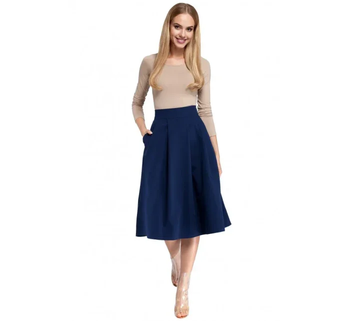 M302 Dámska midi sukňa - tmavo modrá M302 Dámska midi sukňa - tmavo modrá