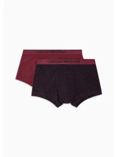 Pánske boxerky 2PACK 111210 3F504 56636 vínové s potlačou - Emporio Armani