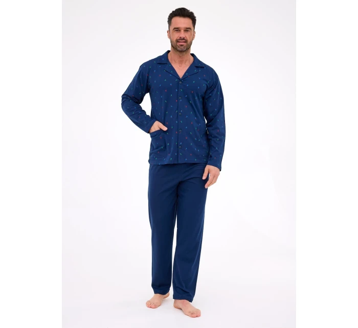 Pyžamo model 21232609 dlouhé/r rozepínací S2XL - Cornette Pyžamo model 21232609 dlouhé/r rozepínací S2XL - Cornette