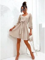 Elegantní béžové šaty s spodní částí model 19764115 - Moon