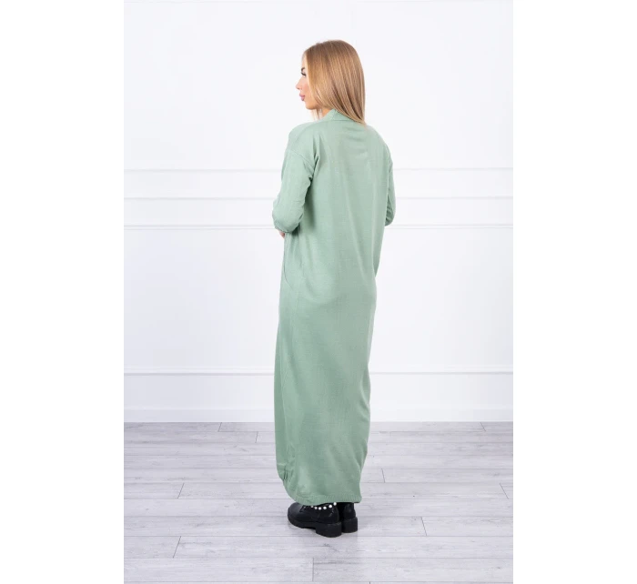 Svetr dlouhý svetr model 18748009 v pase tmavě mátový - K-Fashion