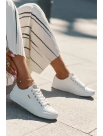 Trampki Damskie Z Eko Skóry Big Star RR274748 Białe Trampki Damskie Z Eko Skóry Big Star RR274748 Białe