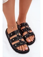 Klapki Damskie Z Paskami Czarne Pasiriela Klapki Damskie Z Paskami Czarne Pasiriela