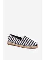 Męskie Espadryle Z Materiałowe W Paski Granatowe Kerenz