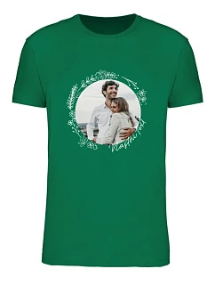 Personalizované pánské tričko s fotografií a květinovým ohraničením