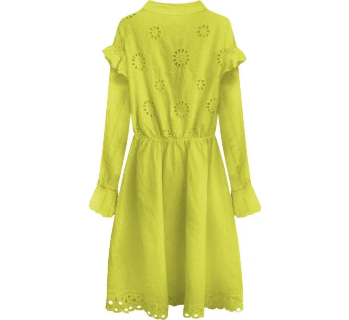 Bavlněné dámské šaty v barvě s výšivkou model 7274560 - MADE IN ITALY Bavlněné dámské šaty v barvě s výšivkou model 7274560 - MADE IN ITALY