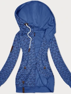 Svetlomodrá mikina s kapucňou s lastovičkami (2309)