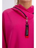 Tunika na zips s kapucňou Oversize fuchsiová