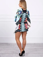 Netopierie šaty s viazaním v páse v mätovej farbe