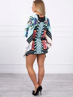 model 18746602 šaty s vázáním v pase v mátové barvě - K-Fashion