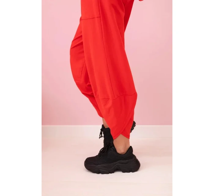 Bavlněná mikina kalhoty set červený