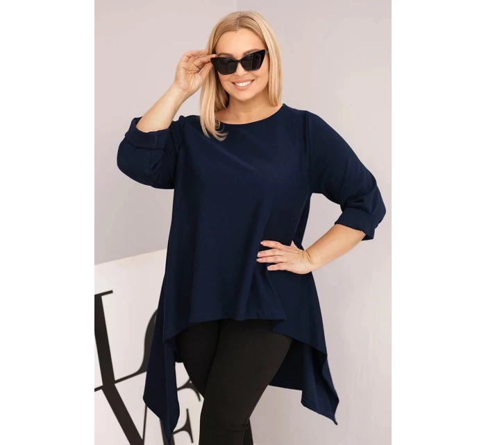 Dámska bavlnená tunika v nadmernej veľkosti s asymetrickým strihom Garnet