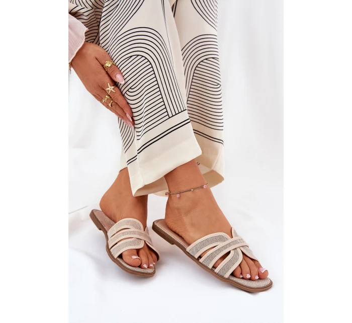 Klasické Dámské Plážové Pantofle Béžové model 21688725 - Boto