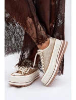 Dámské Tenisky Na Masivní Platformě model 21691040 Béžové - S.Barski