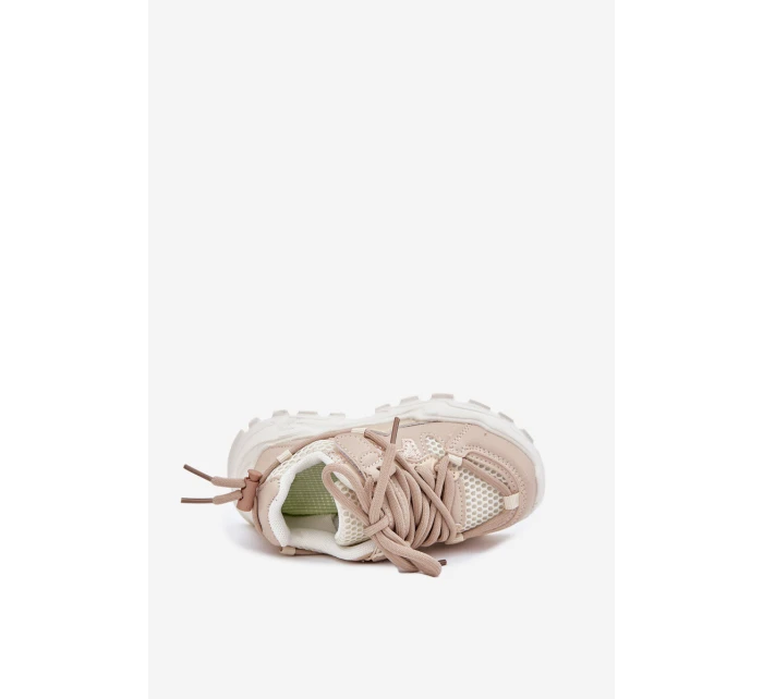 Buty Sportowe Sneakersy Dziecięce Beżowe Tilvianea