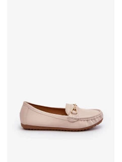 Dámské klasické mokasíny s dekorací Béžová Ainslee