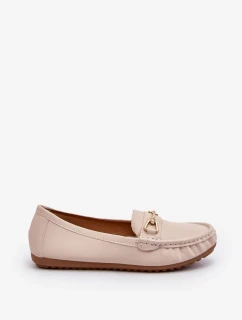 Dámské klasické mokasíny s dekorací Béžová Ainslee