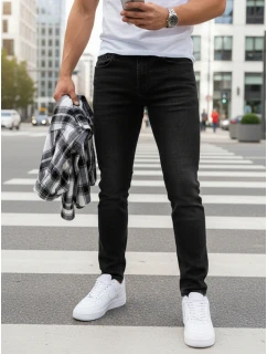Pánske džínsy slim fit čierne FashionStreet UX4483