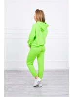 Súprava mikiny s kapucňou neónovo zelená