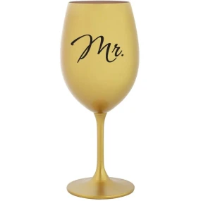 MR. - zlatá sklenice na víno 350 ml