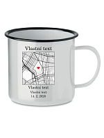 Personalizovaný retro plechový pohár s mapou Personalizovaný retro plechový pohár s mapou