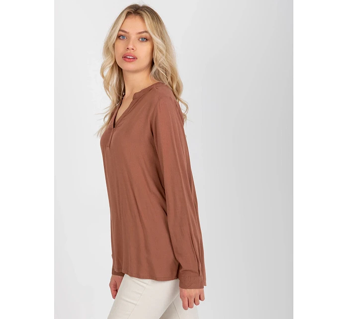 Blúzka D73761M11081A hnedá - FPrice Blúzka D73761M11081A hnedá - FPrice