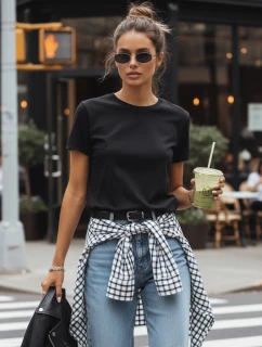 MAYLA dámske tričko čierne FashionStreet RY2123
