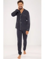 Pánské rozepínací pyžamo 729 model 19713205 dł/r M2XL - De Lafense Pánské rozepínací pyžamo 729 model 19713205 dł/r M2XL - De Lafense