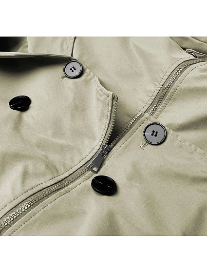 kabát v khaki barvě s páskem model 17032519 - Ann Gissy