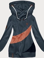 Hrubá dámska pruhovaná mikina sivomodro-bronzová (2302)