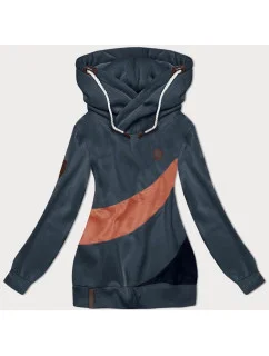 Dámska sivo-bronzová hrubšia mikina s prúžkami (2302)