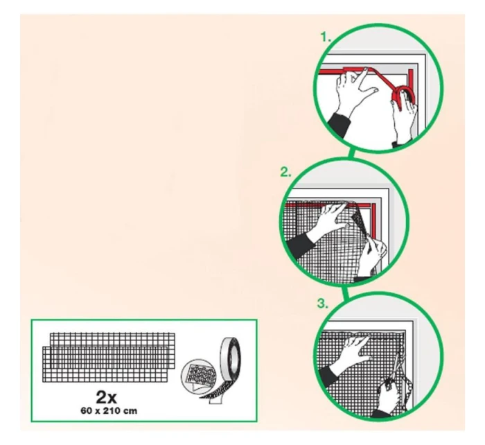 MOSKYTIÉRA NA DVERE 2X60X210 ČIERNA