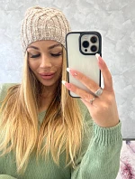 Veselá fleecová čiapka K225 béžová