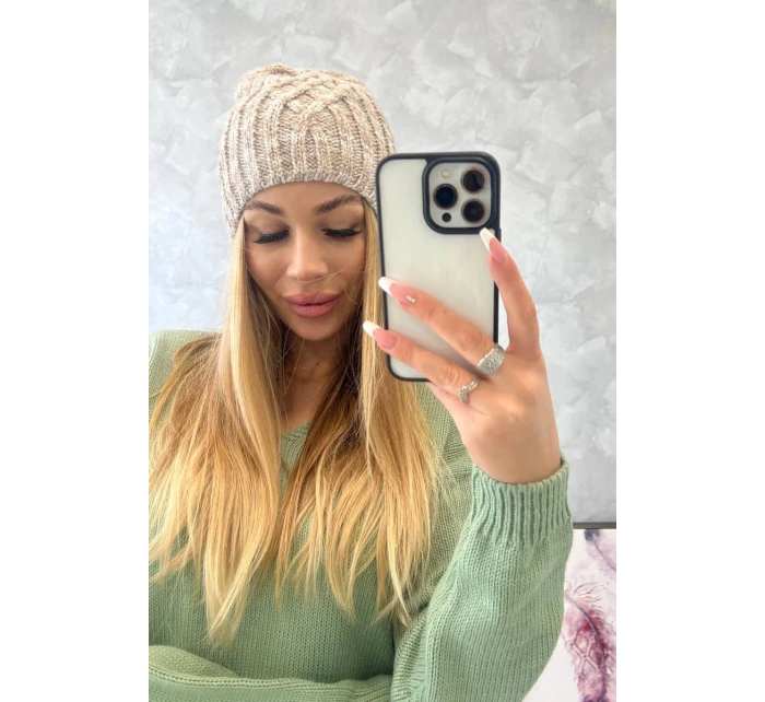 Veselá fleecová čepice model 18750221 béžová - K-Fashion