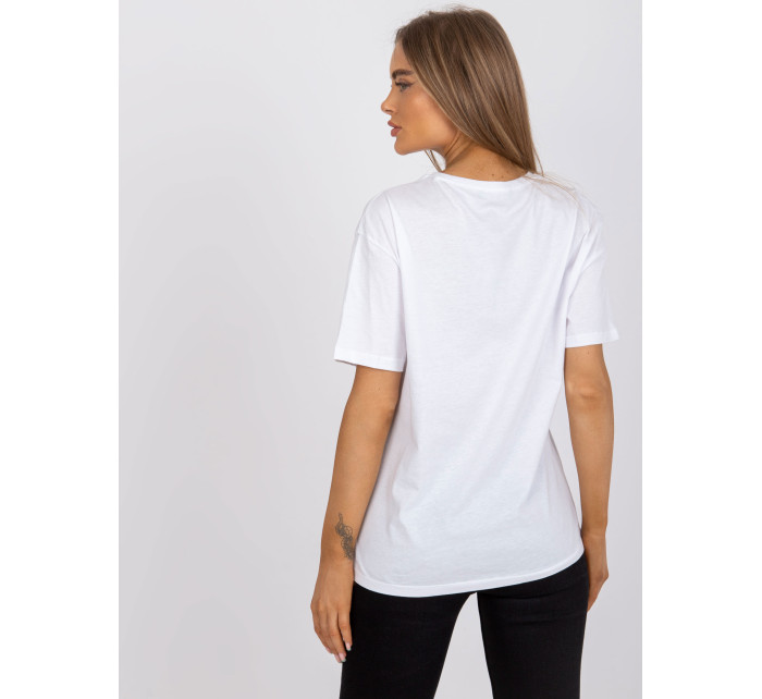 Biele tričko s aplikáciou a krátkymi rukávmi
