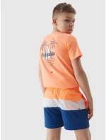 Chlapčenské plážové šortky 4F - oranžové Chlapčenské plážové šortky 4F - oranžové
