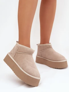 Dámske snežnice z prírodného semišu Mairene - béžové