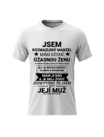 Pánské bavlněné tričko s potiskem - JSEM ROZMAZLENÝ MANŽEL - bílé Pánské bavlněné tričko s potiskem - JSEM ROZMAZLENÝ MANŽEL - bílé