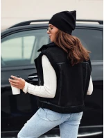 Dámská semišová vesta s ovčí kůží černá Dstreet model 21981590 - FashionStreet