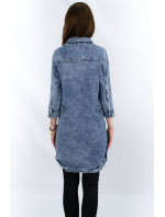 Svetlo modrá voľná dámska džínsová bunda / prikrývka cez oblečenie (C101)